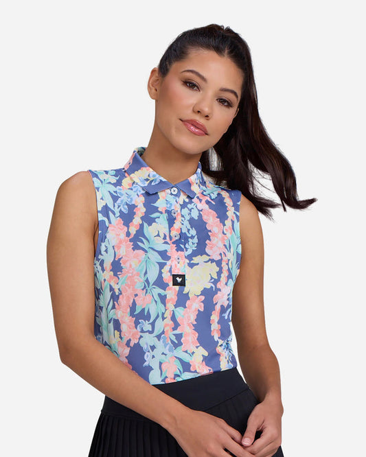 New Bad Birdie Women's Lei'd Sleeveless Golf Polo