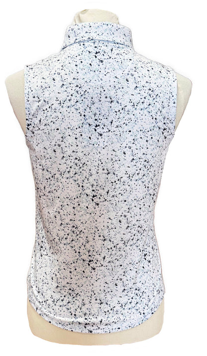 New Bad Birdie Women's Sleeveless Paint Splatter 3 Golf Top - Navy