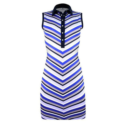 New Daily Sports V-striped Nelly Golf Dress Size L MSP$130