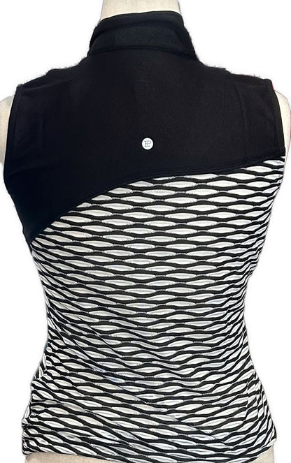 New EP NY Women's Black & White Sleeveless 1/4 Zip Polo Size M MSP$84
