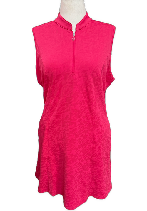 New Greg Norman Hot Pink Textured Sleeveless Golf Dress Size XL MSP$99
