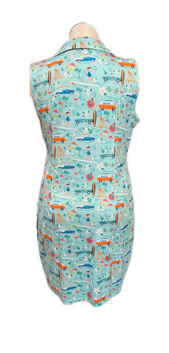 New Katherine Way St Regis Good Vibrations Print Golf Dress MSP$185