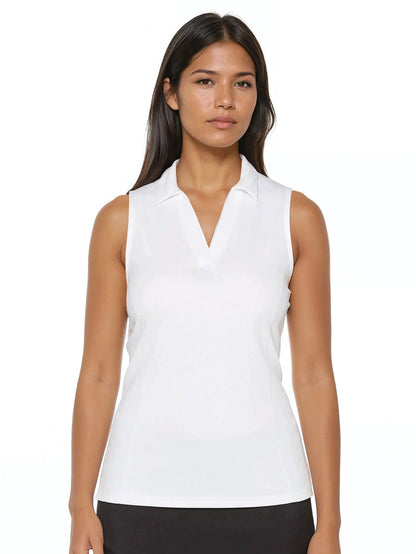 New PGA Tour Women's White Sleeveless Golf Polo Size XL
