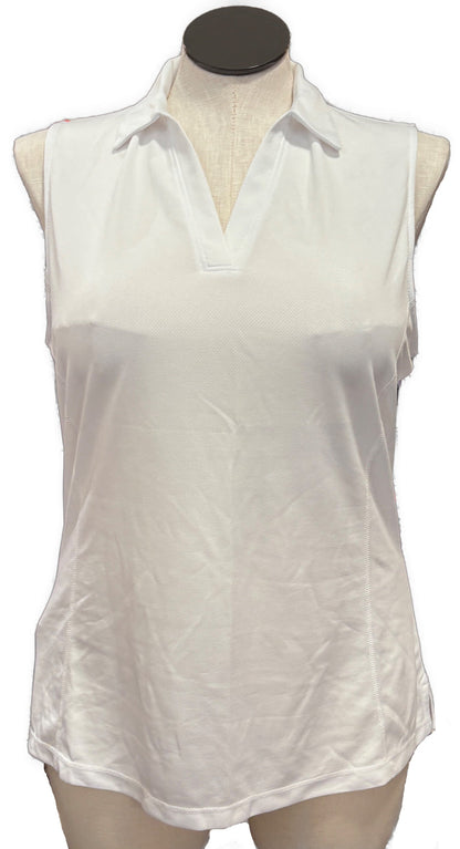 New PGA Tour Women's White Sleeveless Golf Polo Size XL