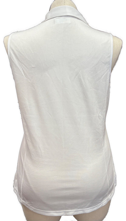 New PGA Tour Women's White Sleeveless Golf Polo Size XL