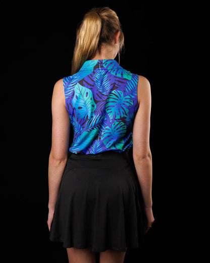 New Sunday Swagger Women's Fresh Fronds Sleeveless Golf Polo