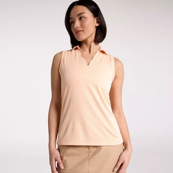 New Walter Hagen Women's Clubhouse Scallop Sleeveless Golf Polo MSP$50