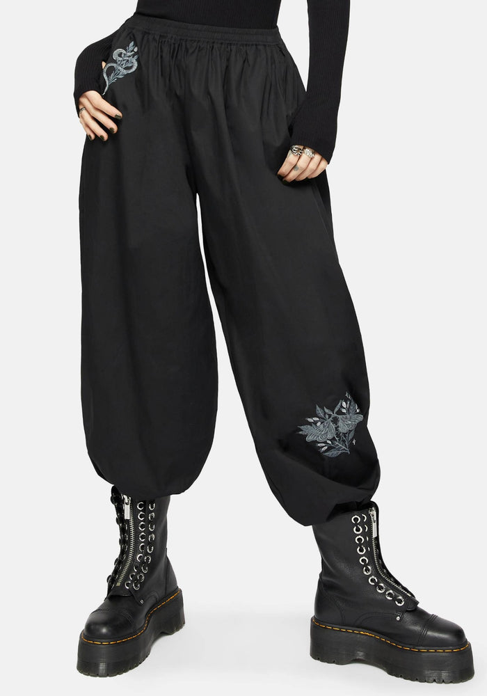 Nirah Embroidered Black Balloon Trouser