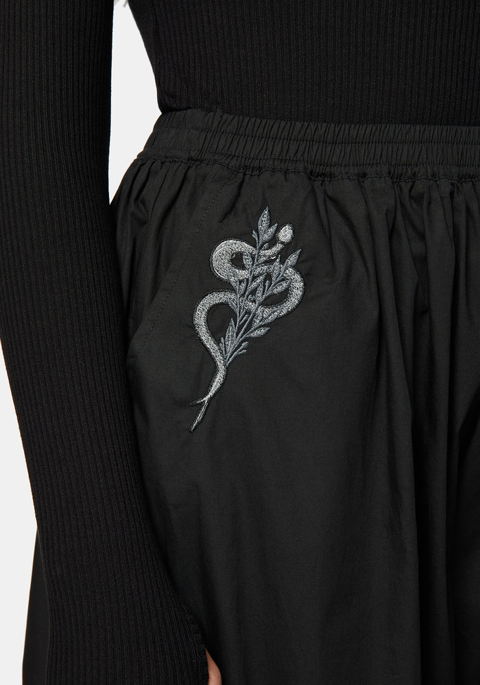 Nirah Embroidered Black Balloon Trouser