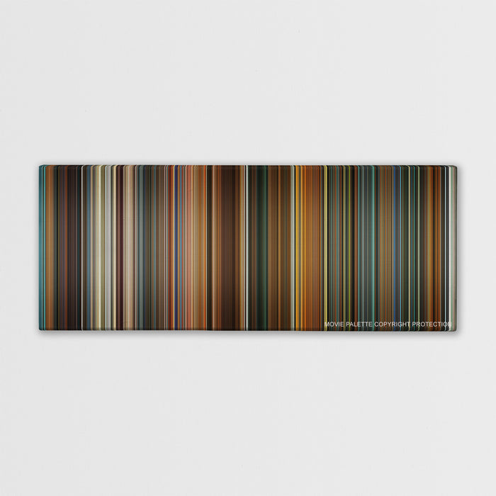 Ocean's Eleven color palette canvas print: thousands of thin vertical stripes of color