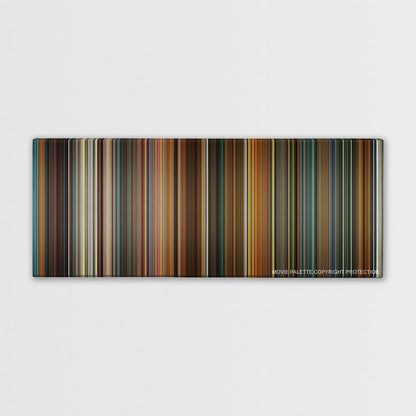 Ocean's Eleven color palette canvas print: thousands of thin vertical stripes of color