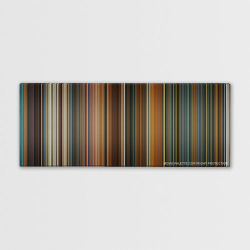 Ocean's Eleven color palette canvas print: thousands of thin vertical stripes of color