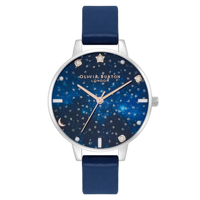 Olivia Burton Celestial Galaxy Demi Dial Navy & Silver Women's Watch - OB16GD97