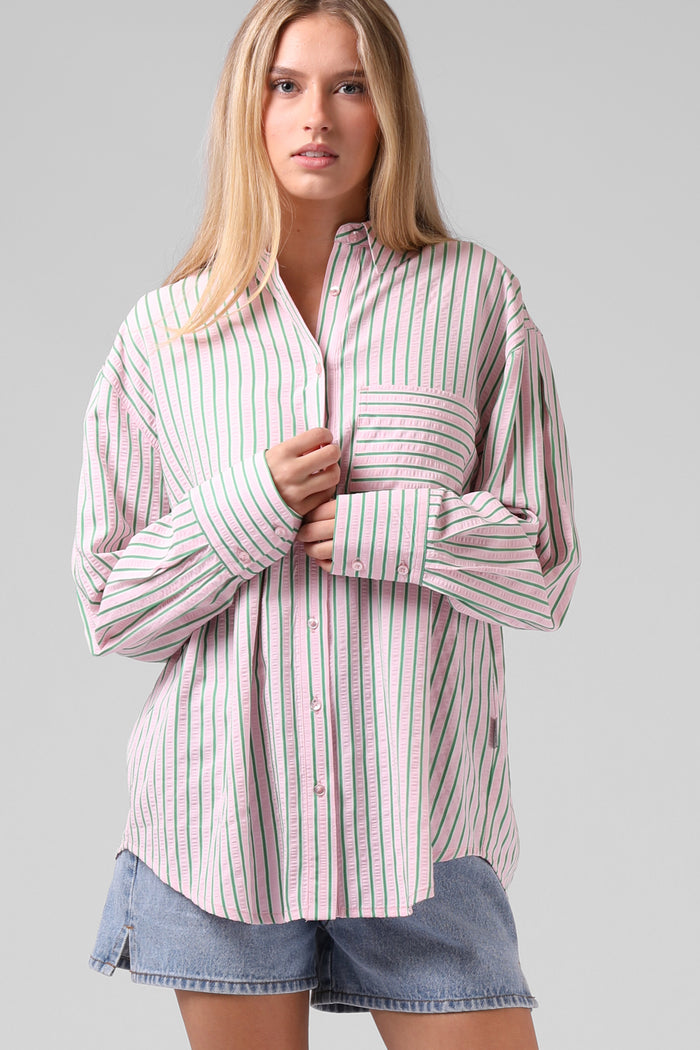 Oversize Shirt - Pink Stripe