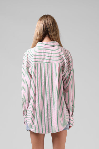 Oversize Shirt - Pink Stripe