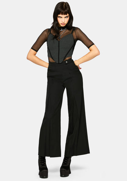 Pyra Houndstooth Lace Corset Top