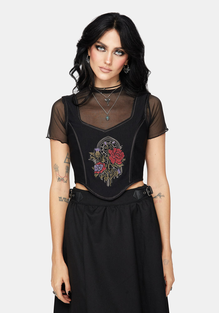 Revel Embroidered Corset Top