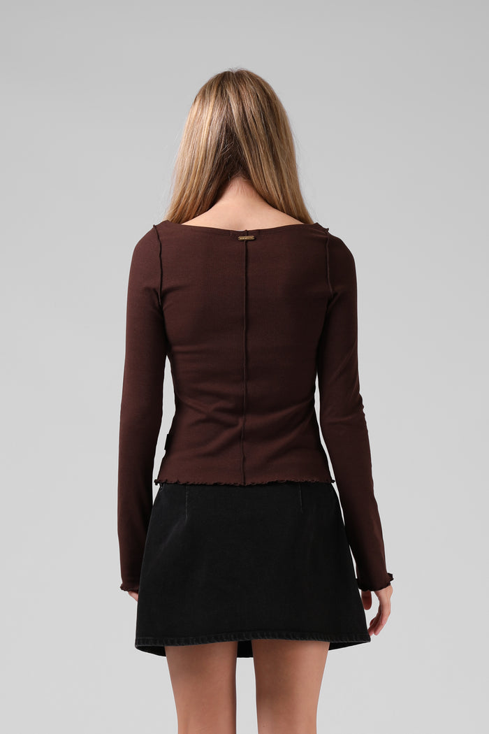 Ribbed LS - Chocolate