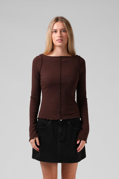 Ribbed LS - Chocolate