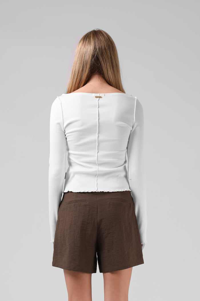 Ribbed LS - White