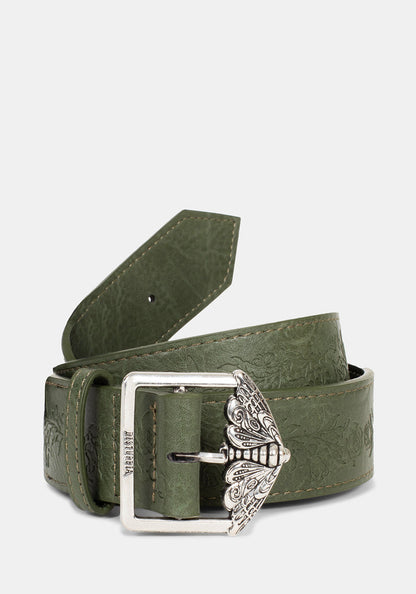 Rosamoth Debossed Buckle Belt - Green