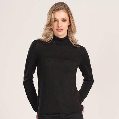 Royal Merino - 100% Merino - Classic Polo, Black.