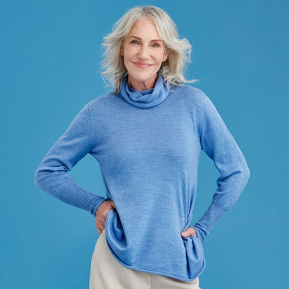 Royal Merino - 100% Merino A-Line Funnel Neck (RM3002) Cornflower