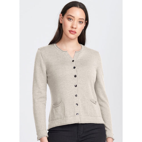 Royal Merino - 100% Merino Pocket Cardigan (RM2404) Light Sand.