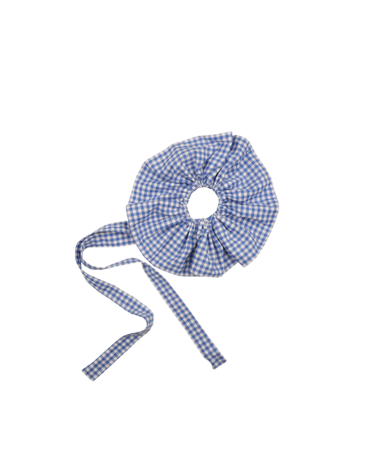 RUBY X EMMA JING SCRUNCHIE COBALT GINGHAM