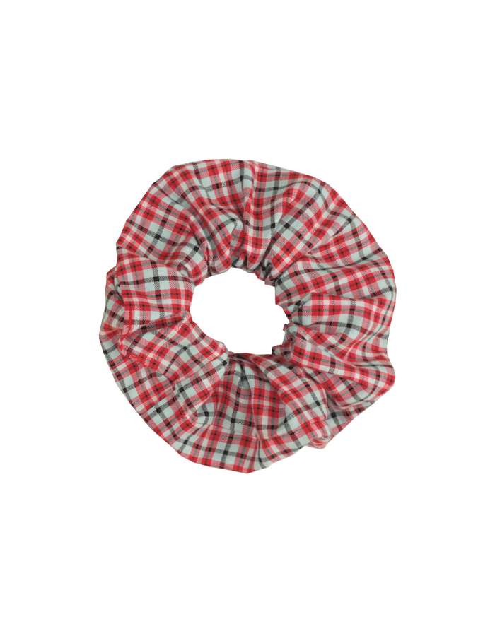 SABRINA SCRUNCHIE BLUE RASPBERRY TARTAN