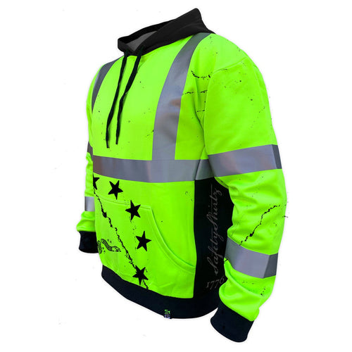 SafetyShirtz Men's SS360º 1776 Class 3 Hi-Vis Safety Hoodie Sweatshirts & Hoodies SafetyShirtz Florescent Yellow 2XL Reg