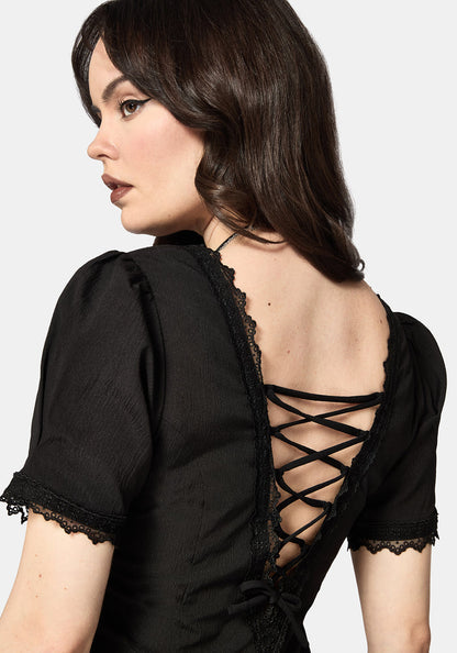 Sanzia Tie Back Lace Midi Dress