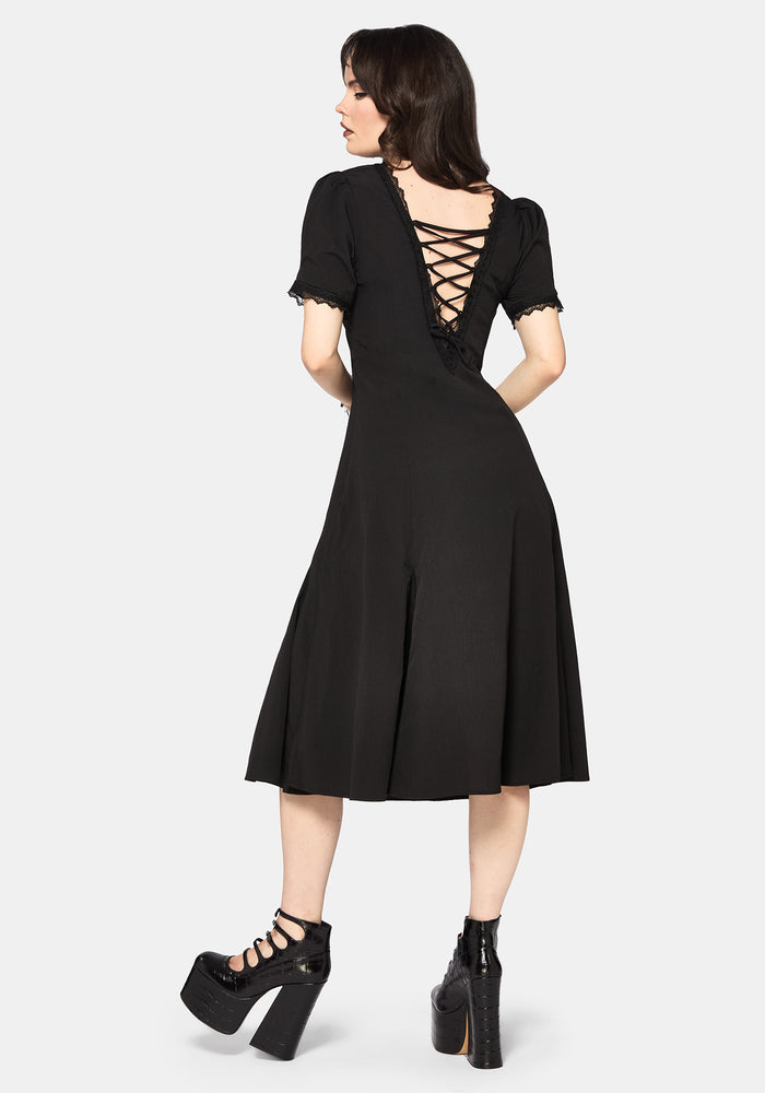 Sanzia Tie Back Lace Midi Dress
