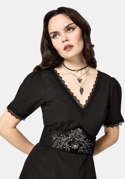 Sanzia Tie Back Lace Midi Dress