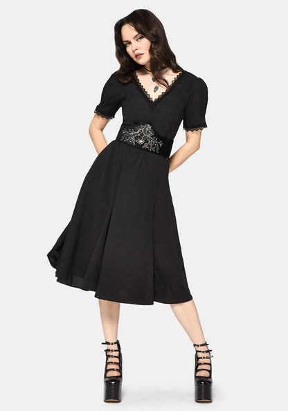 Sanzia Tie Back Lace Midi Dress