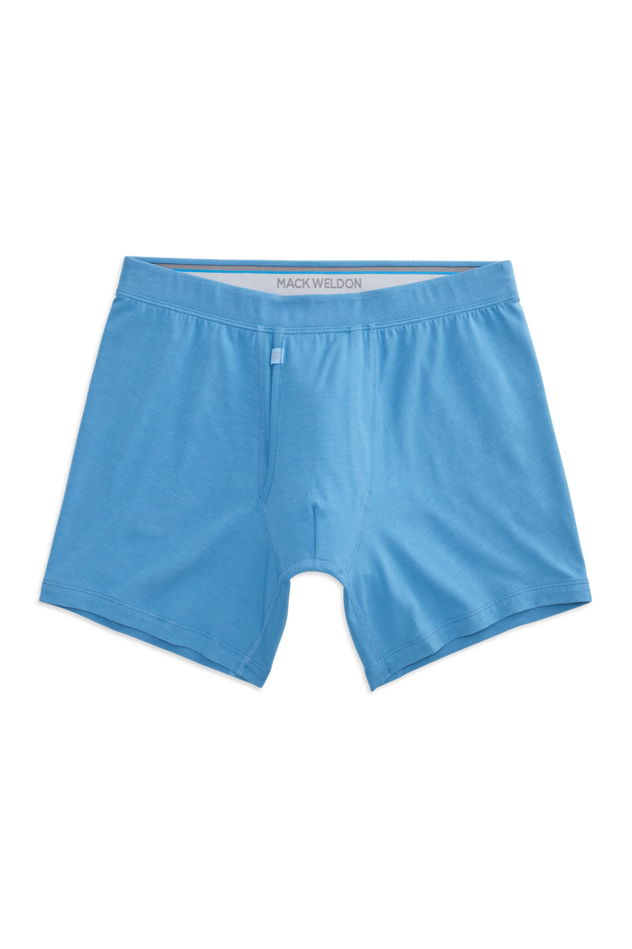 Front view of Silver Boxer Brief in Dean Blue