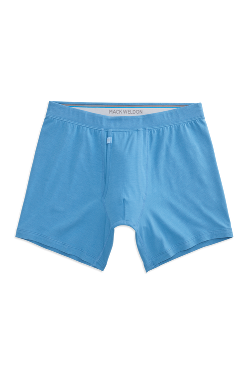 Front view of Silver Boxer Brief in Dean Blue