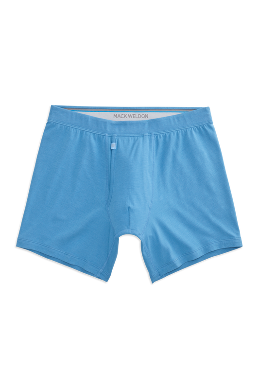 Front view of Silver Boxer Brief in Dean Blue