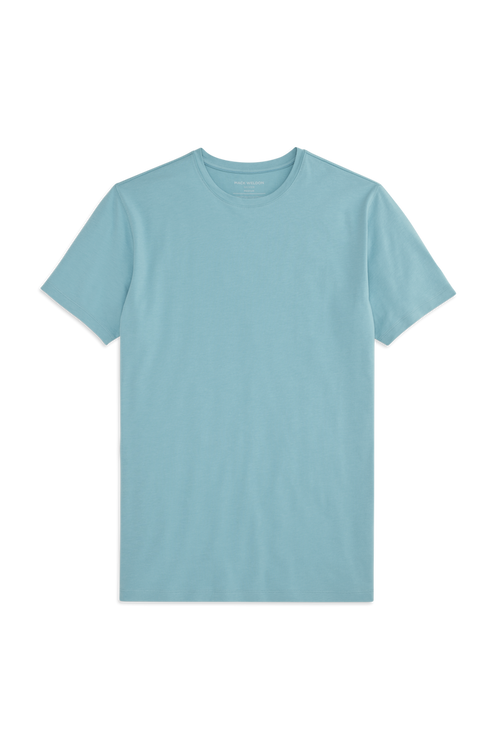 Front view of Silver Crew Neck T-shirt in Porcelain