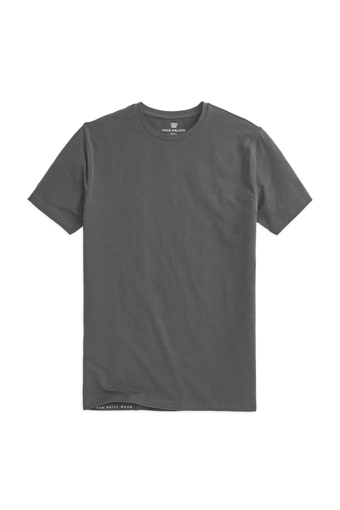 Stealth Grey | Front laydown of SILVER Crew Neck T-Shirt in Stealth Grey