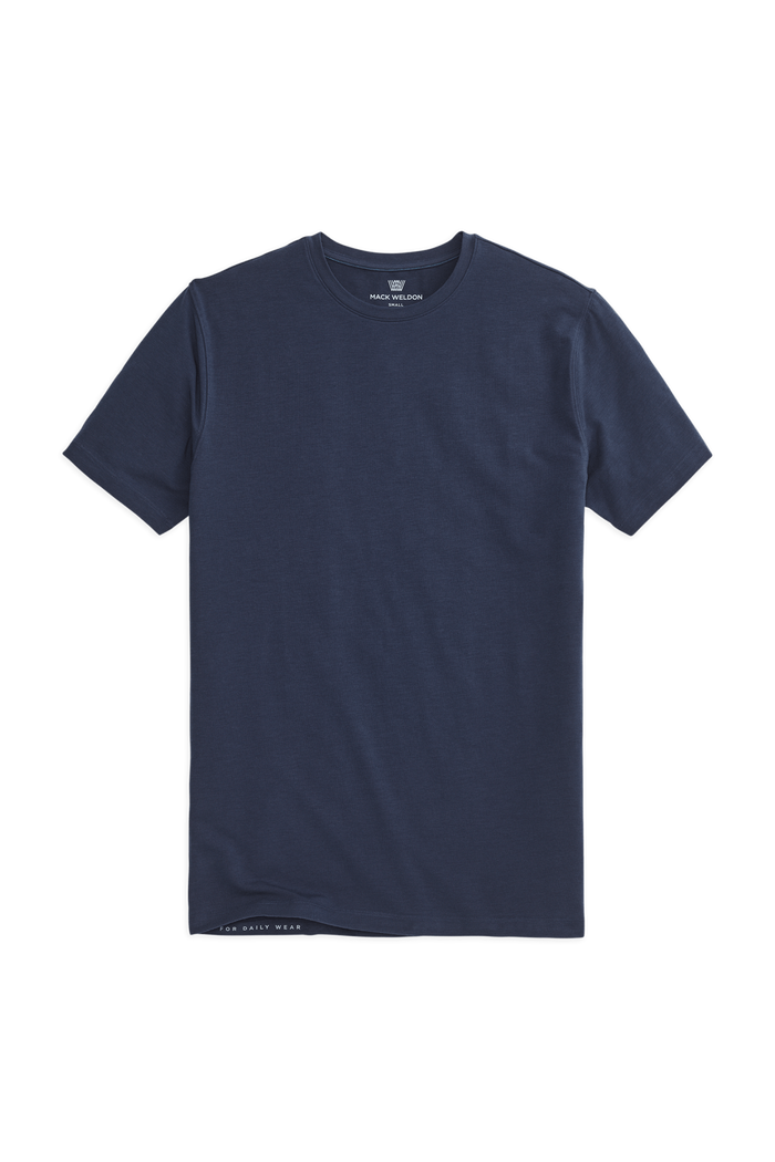 True Navy | Front view of Silver Crew Neck T-Shirt in True Navy
