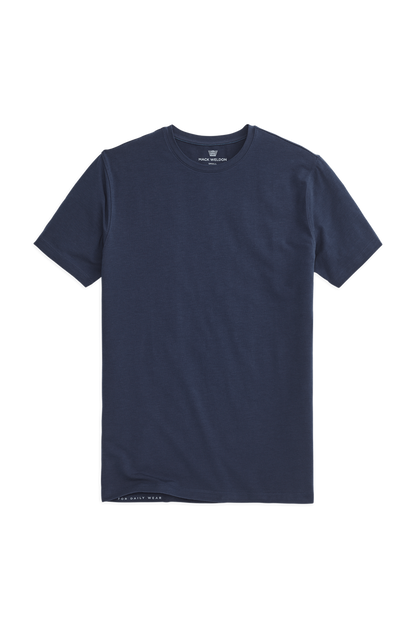 True Navy | Front view of Silver Crew Neck T-Shirt in True Navy