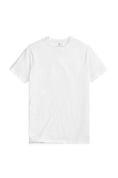 Bright White | Front view of Silver Crew Neck T-Shirt in Bright White