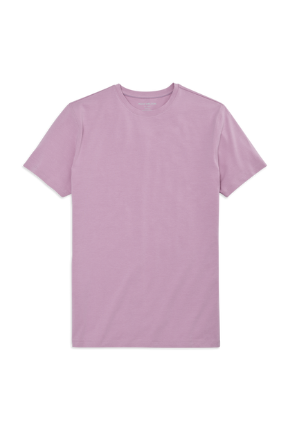 Purple Shade | Front view of Silver Crew Neck T-Shirt in Purple Shade
