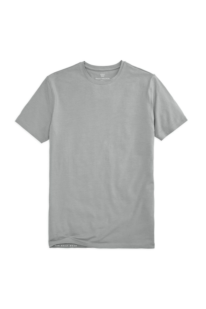 Monument | Front view of Silver Crew Neck T-Shirt in Monument