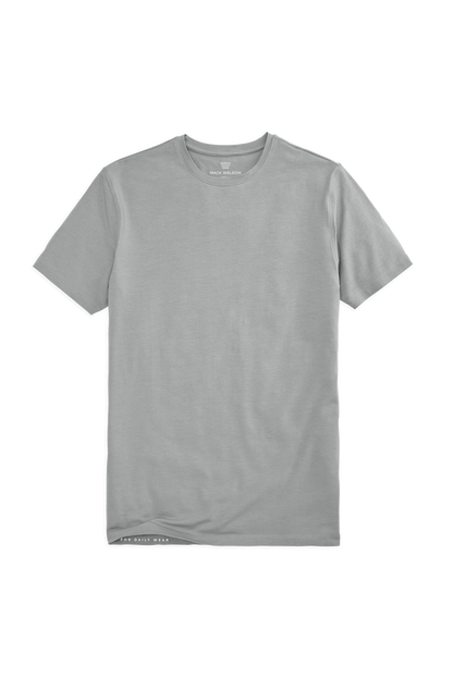 Monument | Front view of Silver Crew Neck T-Shirt in Monument