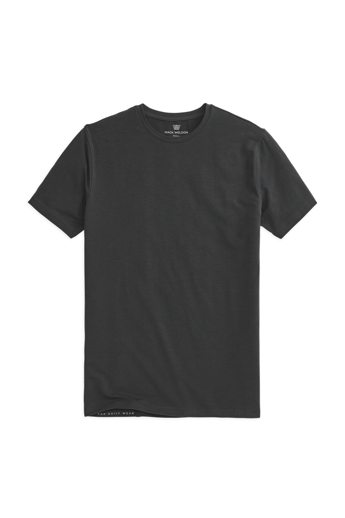 True Black | Front view of Silver Crew Neck T-Shirt in True Black