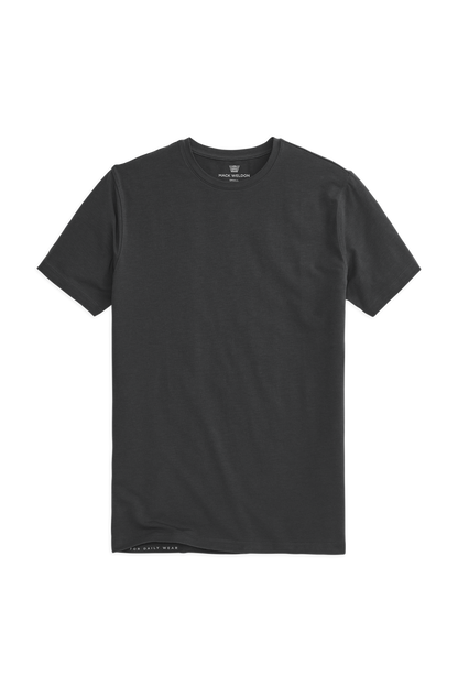 True Black | Front view of Silver Crew Neck T-Shirt in True Black