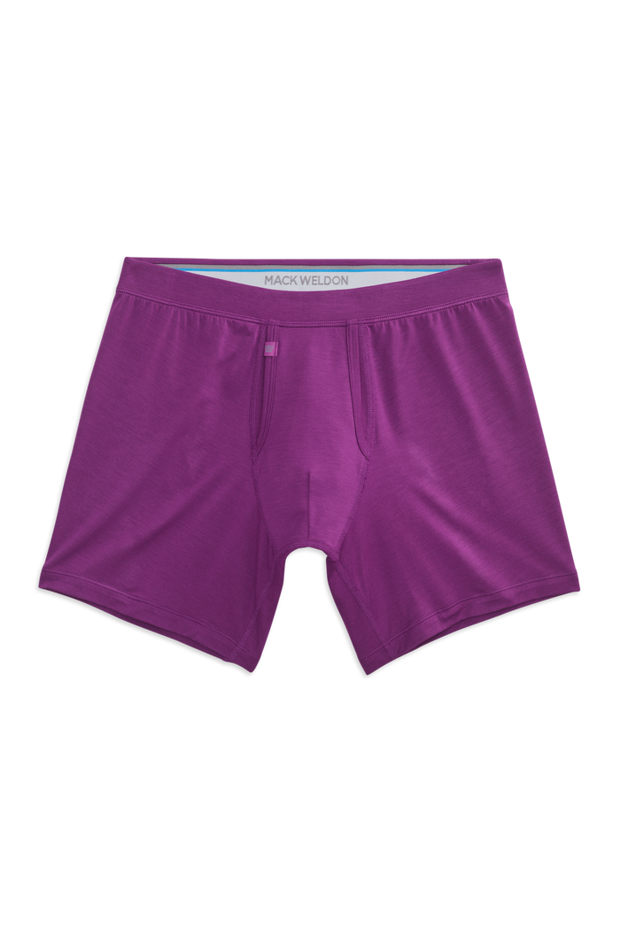 Front view of Silver HD Boxer Brief in Dark Orchid