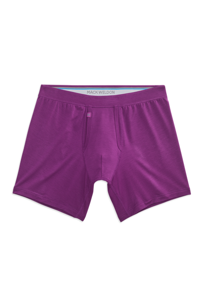 Front view of Silver HD Boxer Brief in Dark Orchid